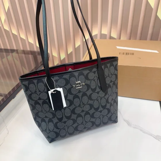 Coach City Sac cabas Marron/Noir Sac cabas