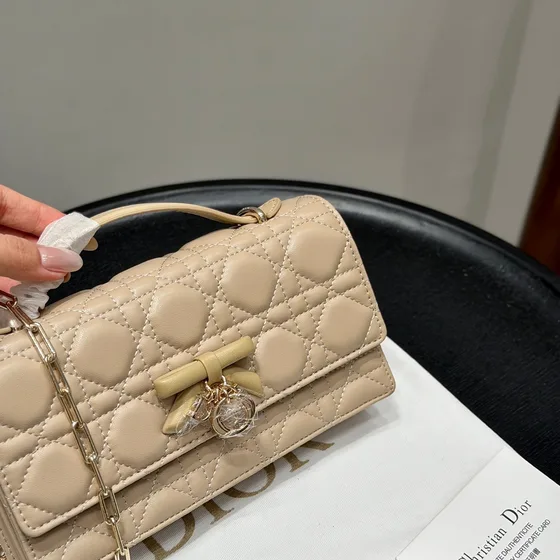 Dior My Dior Lady Bow Chain Bag Beige Crossbody