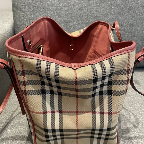Burberry Horseferry Check Tote Beige/Rose Rosa Bolso tote