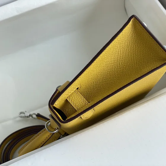 Hermes Mini Kelly Ii Amarelo Alça superior
