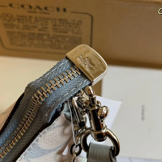 Coach Teri Sac épaule Light Bleu/Blanc Sac épaule