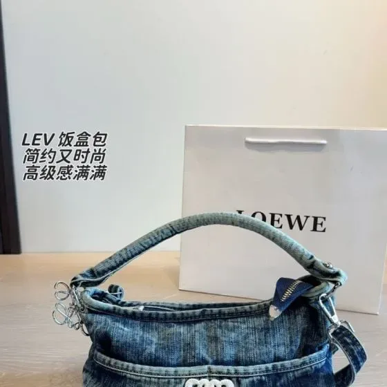 Loewe Cubi Bag Denim Blue Shoulder Bag