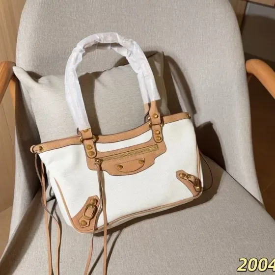 Balenciaga City White Natural Top Handle