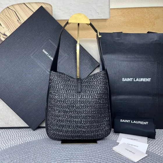 YSL Le 5 À 7 Hobo Bag In Raffia Sort Hobo