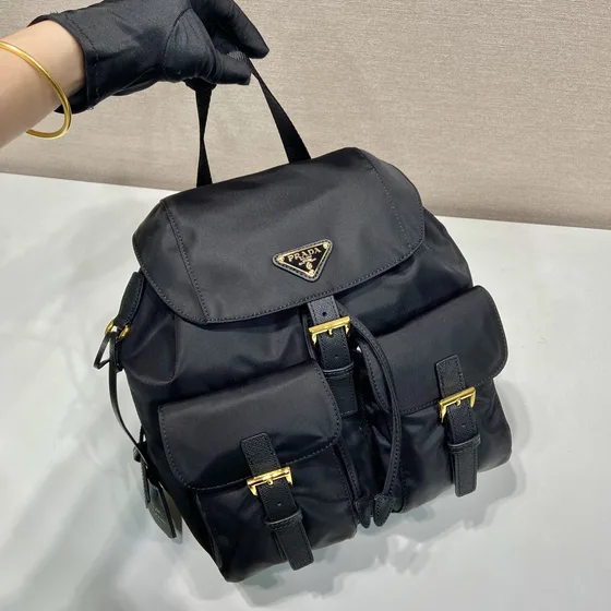 Prada Re-Nylon Medium Backpack Black Backpack