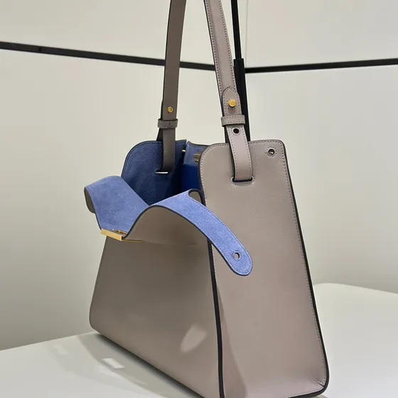 Fendi Peekaboo Light Gray/Синий Сумка на плечо