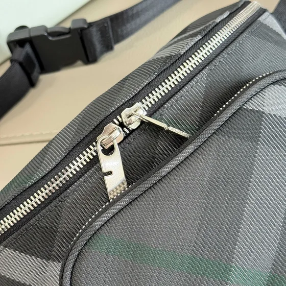 Burberry Check Bum Bag Charcoal Серый Belt Bag