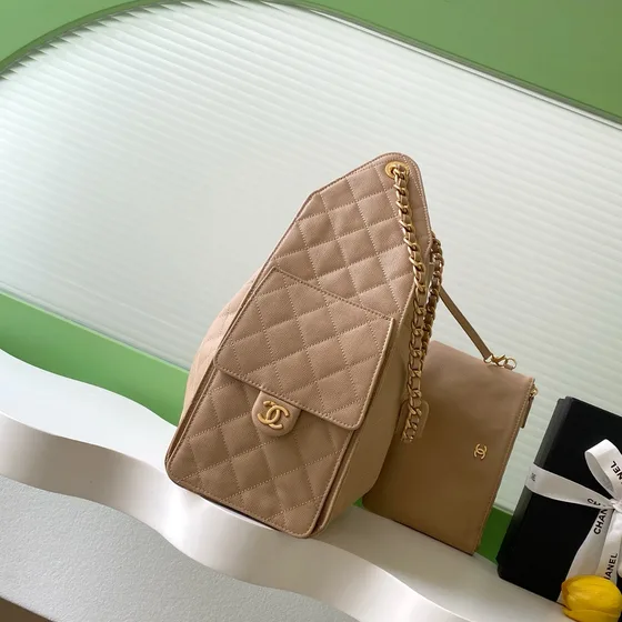 Chanel 25 Bag Beige Hobo