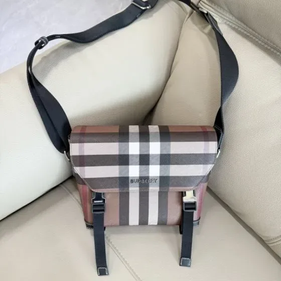 Burberry Check Crossbody Messenger Bag Birch Brown Check Crossbody