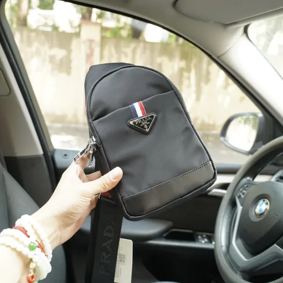 Prada Nylon Sling Bag Black Crossbody