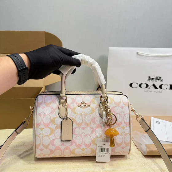 Coach Rowan Satchel Blanc/Light Bleu Crossbody