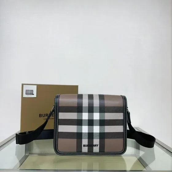 Burberry Check Crossbody Bag Dark Birch Brown Check Crossbody