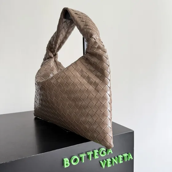 Bottega Veneta Hop Hobo Bag Grey Brown Hobo