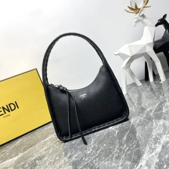 Fendi Fendi Roma Mini Hobo Bag Black Hobo