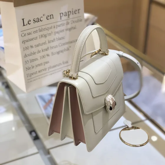 Bvlgari Serpenti Forever Top Handle Bag White Top Handle
