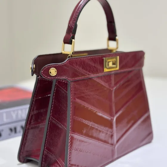 Fendi Peekaboo Iseeu Petite Burgundy Top Handle