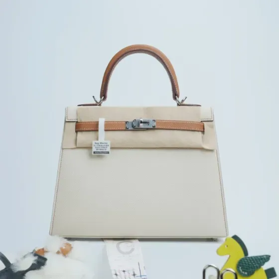 Hermes Kelly Cream Tan Top Handle
