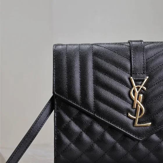 YSL Envelope Flikväska Svart Crossbody