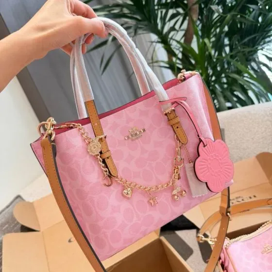 Coach Mollie Tote 25 Powder Pink Tote Bag