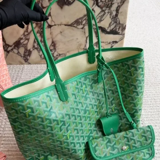 Goyard Saint Louis Green Tote Bag