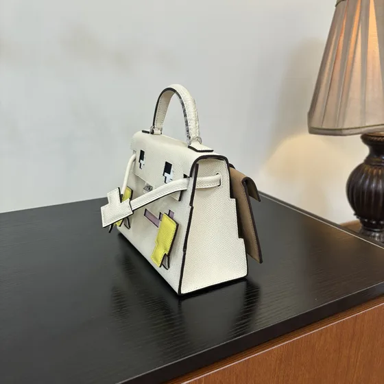 Hermes Kelly Doll Picto Trắng Top Handle