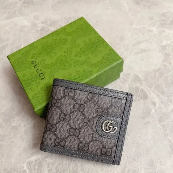 Gucci Gg Marmont Bi-Fold Wallet Gray And Black Wallet