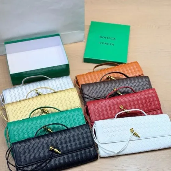 Bottega Veneta Long Clutch With Handle Intrecciato Multi-Color Clutch