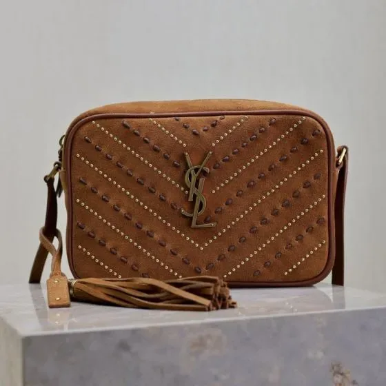 YSL Lou Camera Bag Cinnamon Brown Crossbody