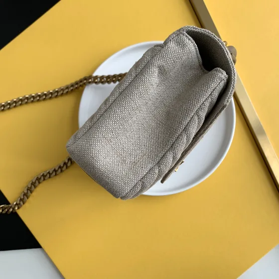 YSL Cassandre Envelope Chain Bag Bege Crossbody