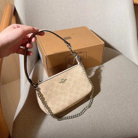 Coach Nolita 19 In Signature Canvas White Shoulder Bag