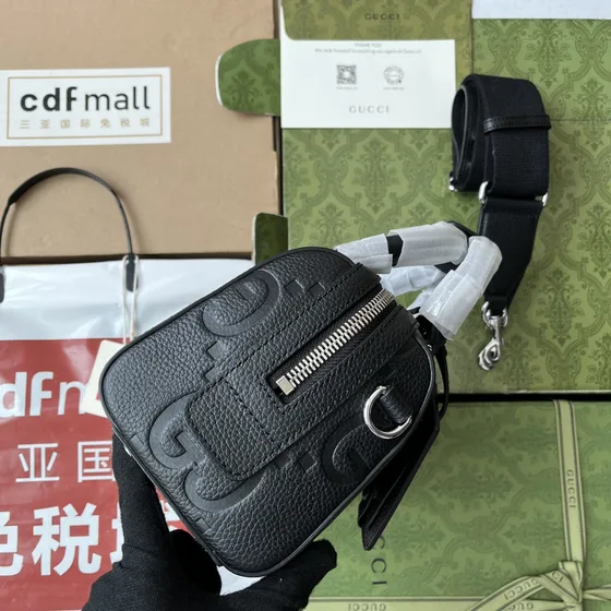 Gucci Jumbo Gg Mini Duffle Bag Nero Crossbody