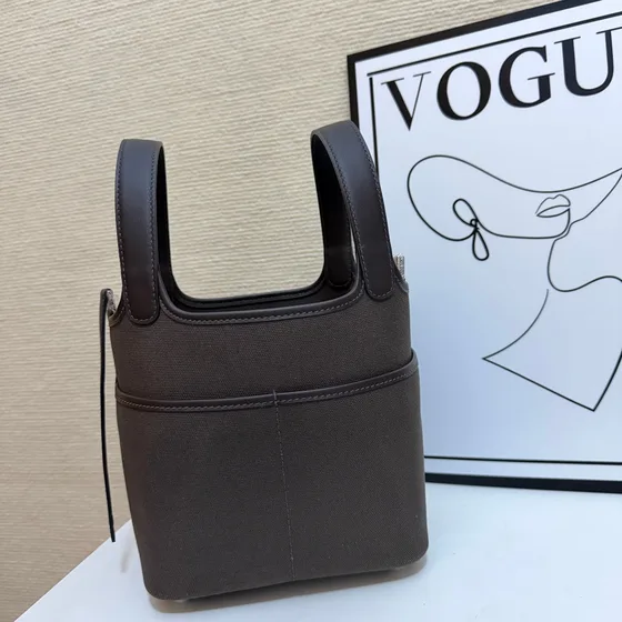 Hermes Small Tool 2 0 Tote Bag Dark Brown Top Handle