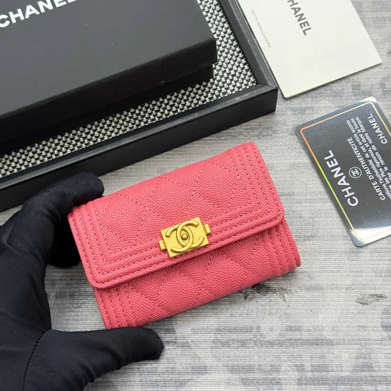 Chanel Boy Pink Card Holder