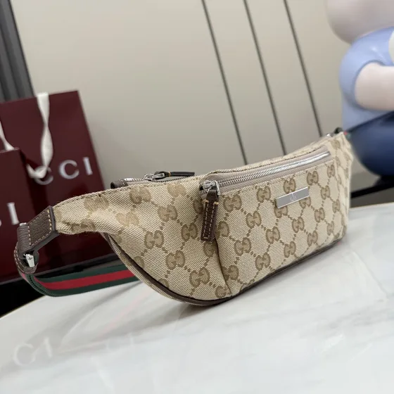 Gucci Gg Canvas Belt Bag Beige Brown Belt Bag