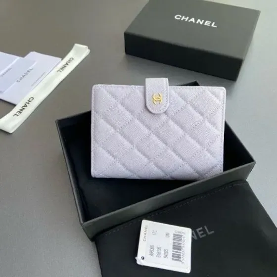 Chanel Classic Snap Wallet Light Purple Card Holder