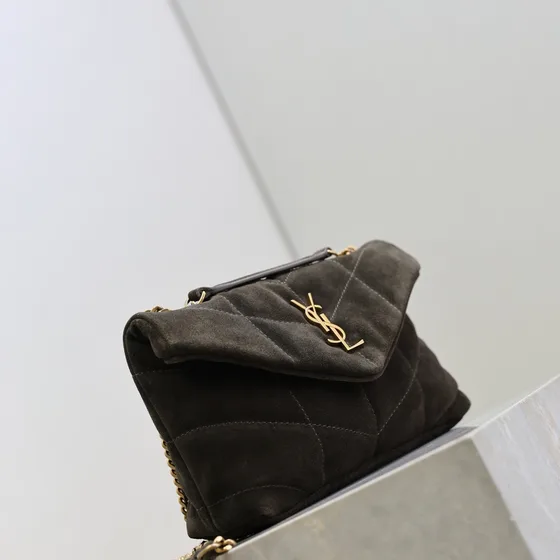 YSL Loulou Puffer Sort Skuldertaske