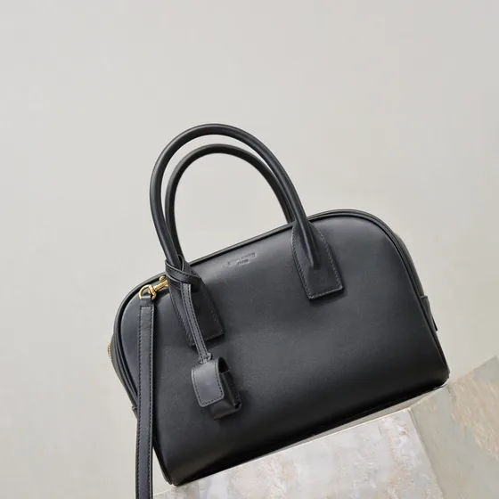 YSL Mini Boston Duffel Bag Black Top Handle