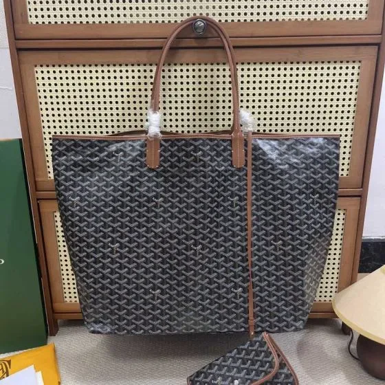 Goyard Saint Louis Gm Black Brown Tote Bag