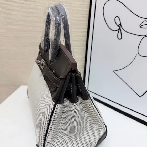Hermes Birkin Noir/Beige Anse supérieure