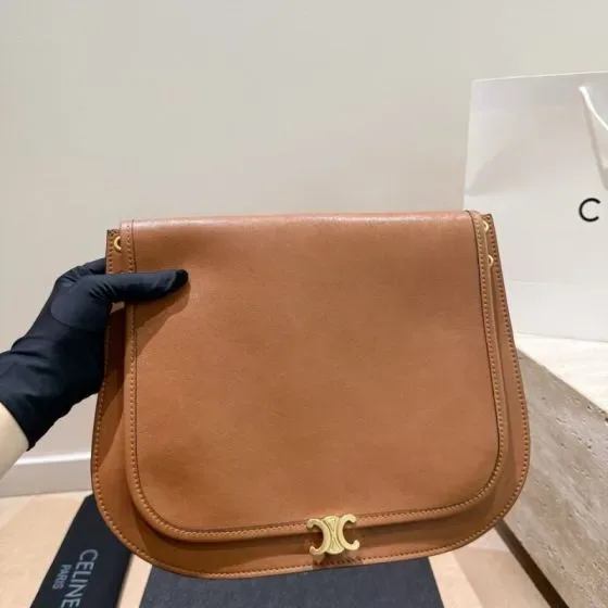 Celine Triomphe Folco Bag Tan Crossbody