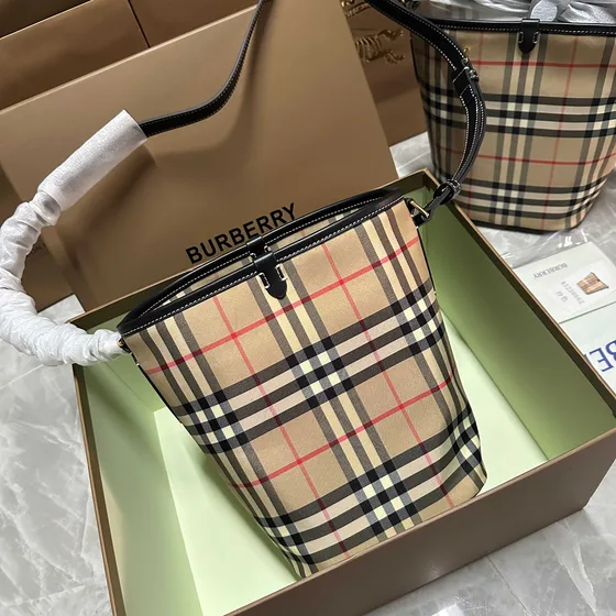Burberry Vintage Check Bolsa balde Bege Bolsa de ombro