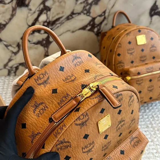 MCM Stark Backpack Cognac Brown Backpack