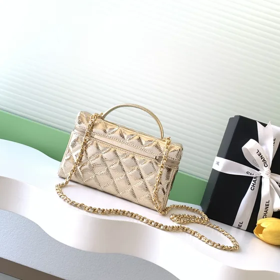 Chanel Vanity Case Guld Tophåndtag