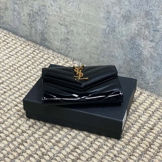 YSL Cassandre Matelassé Card Holder أسود Card Holder