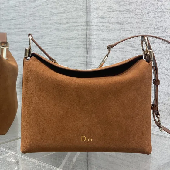 Dior Dior Suede Hobo Messenger Brown Hobo