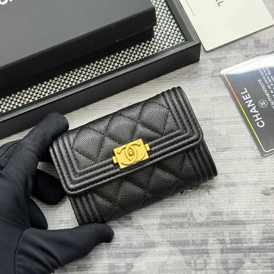 Chanel Boy Card Holder Black Card Holder