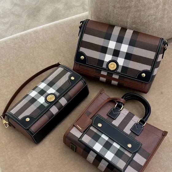 Burberry Check Crossbody Bag Dark Birch Brown Check Crossbody