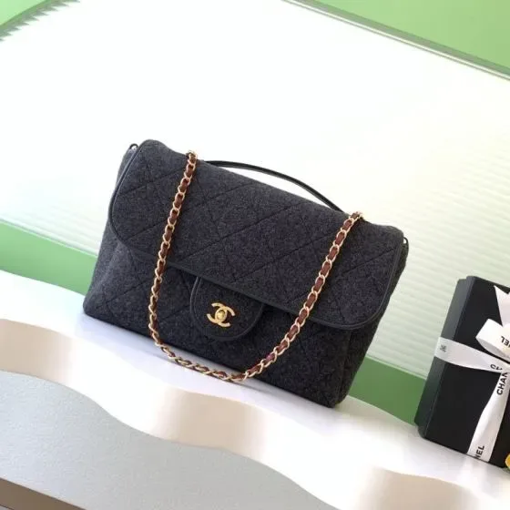 Chanel Classic Flap Dark Grey Flap Bag