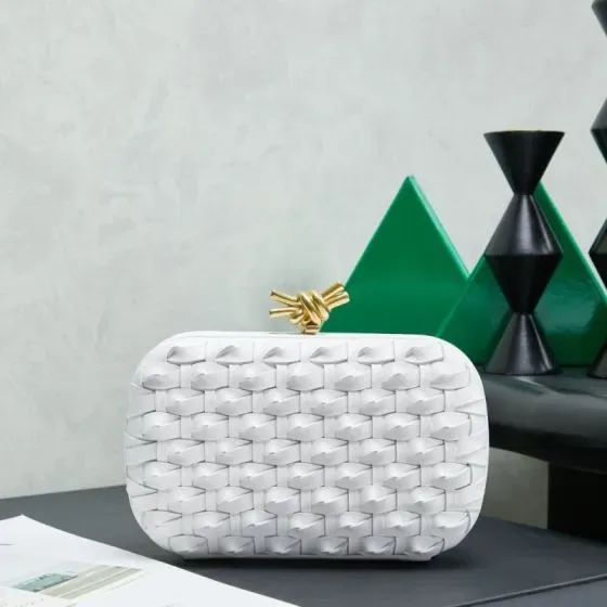 Bottega Veneta Knot Clutch White Clutch