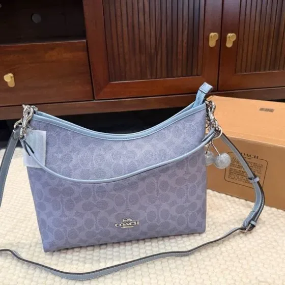 Coach City Bucket Bag In Signature Canvas Light Blue Crossbody